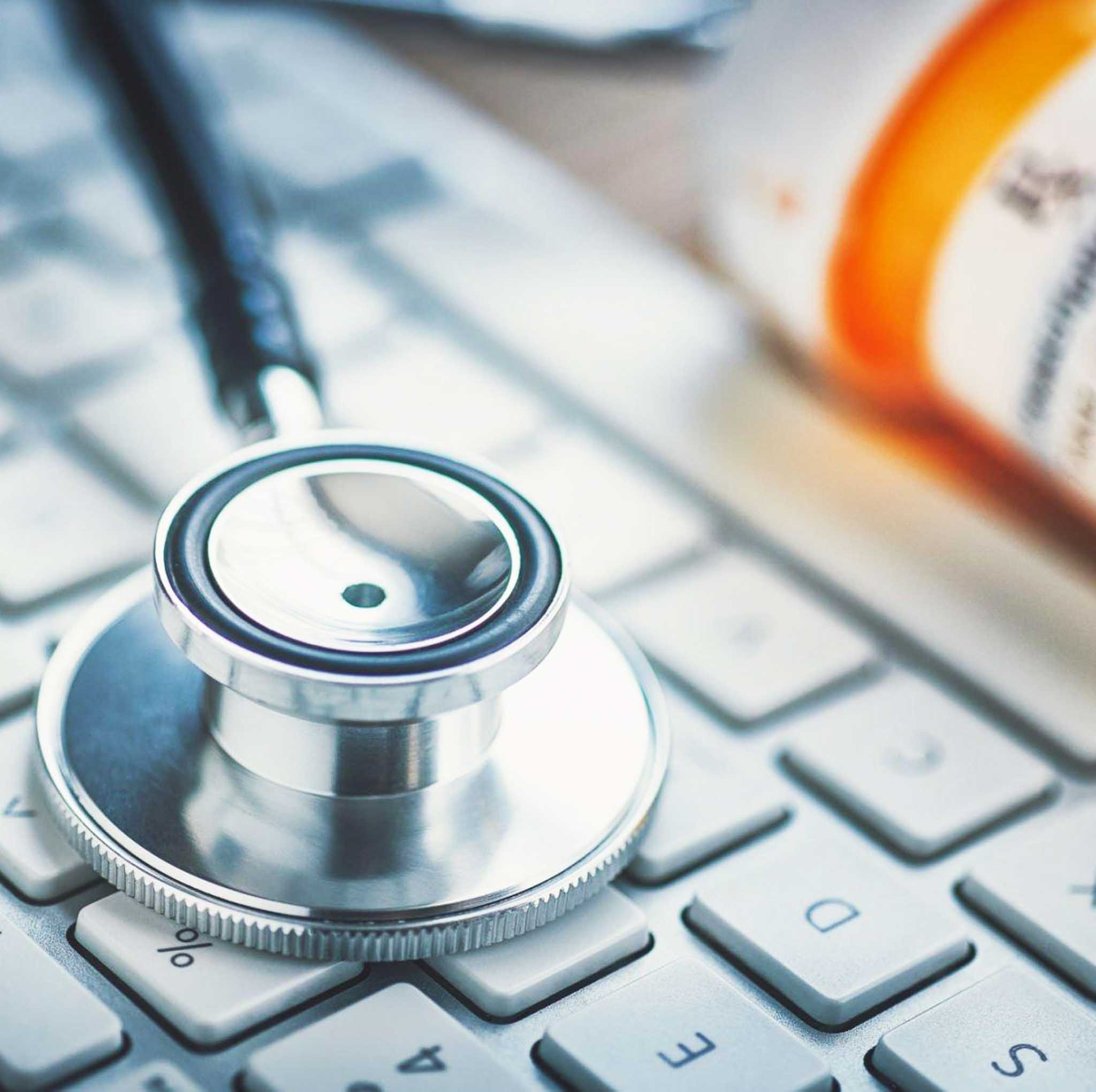 stethoscope and prescription medications