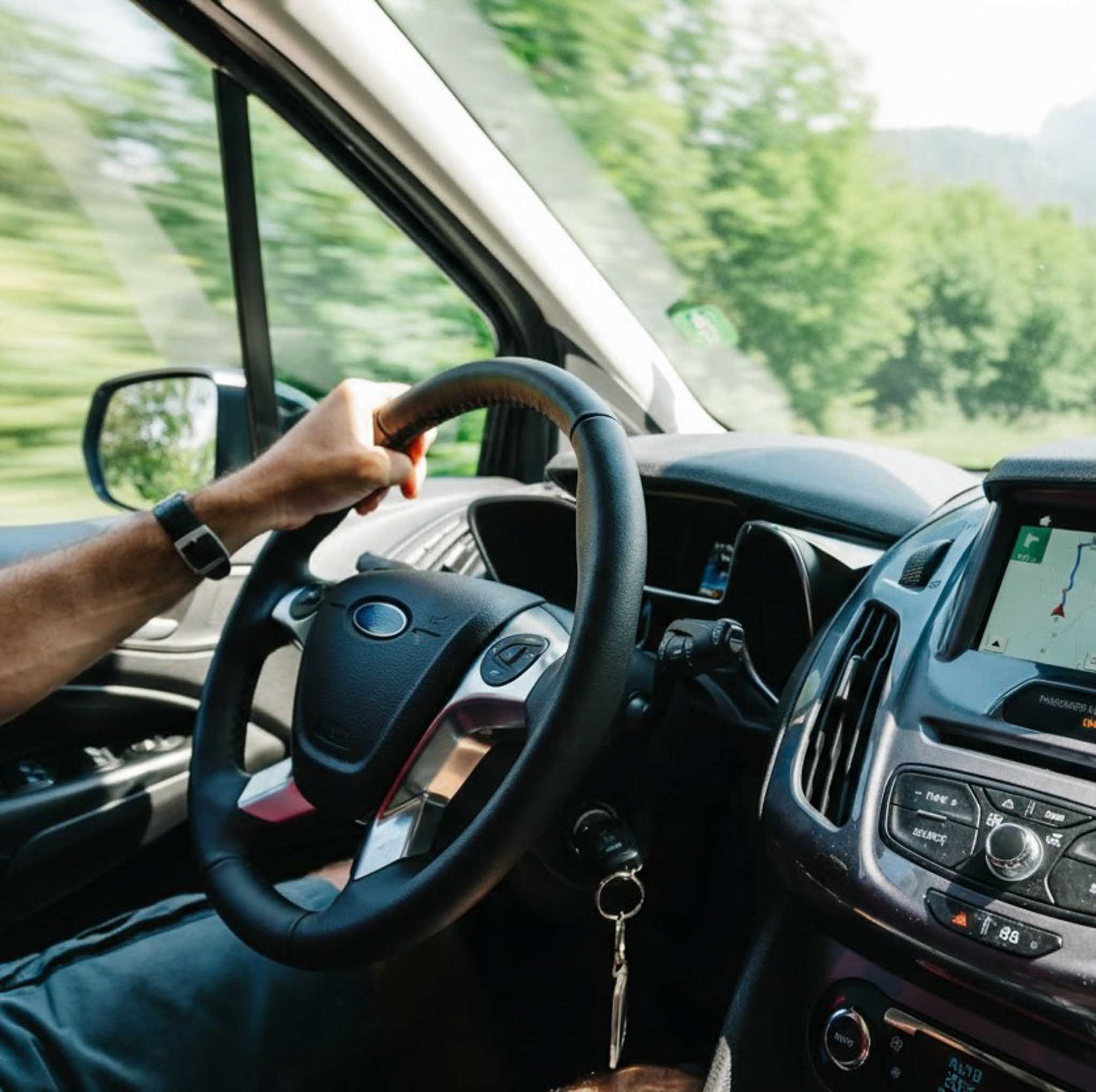 steering wheel of a car