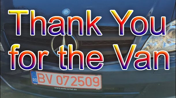 Video of thanking supports for a van